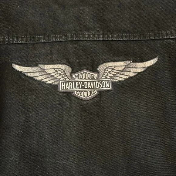 Harley Davidson women’s denim jacket, black size small - Picture 4 of 6
